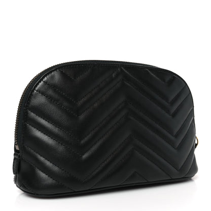 Gucci Calfskin Matelasse Large GG Marmont Pouch Cosmetic Case Black 3 of 10