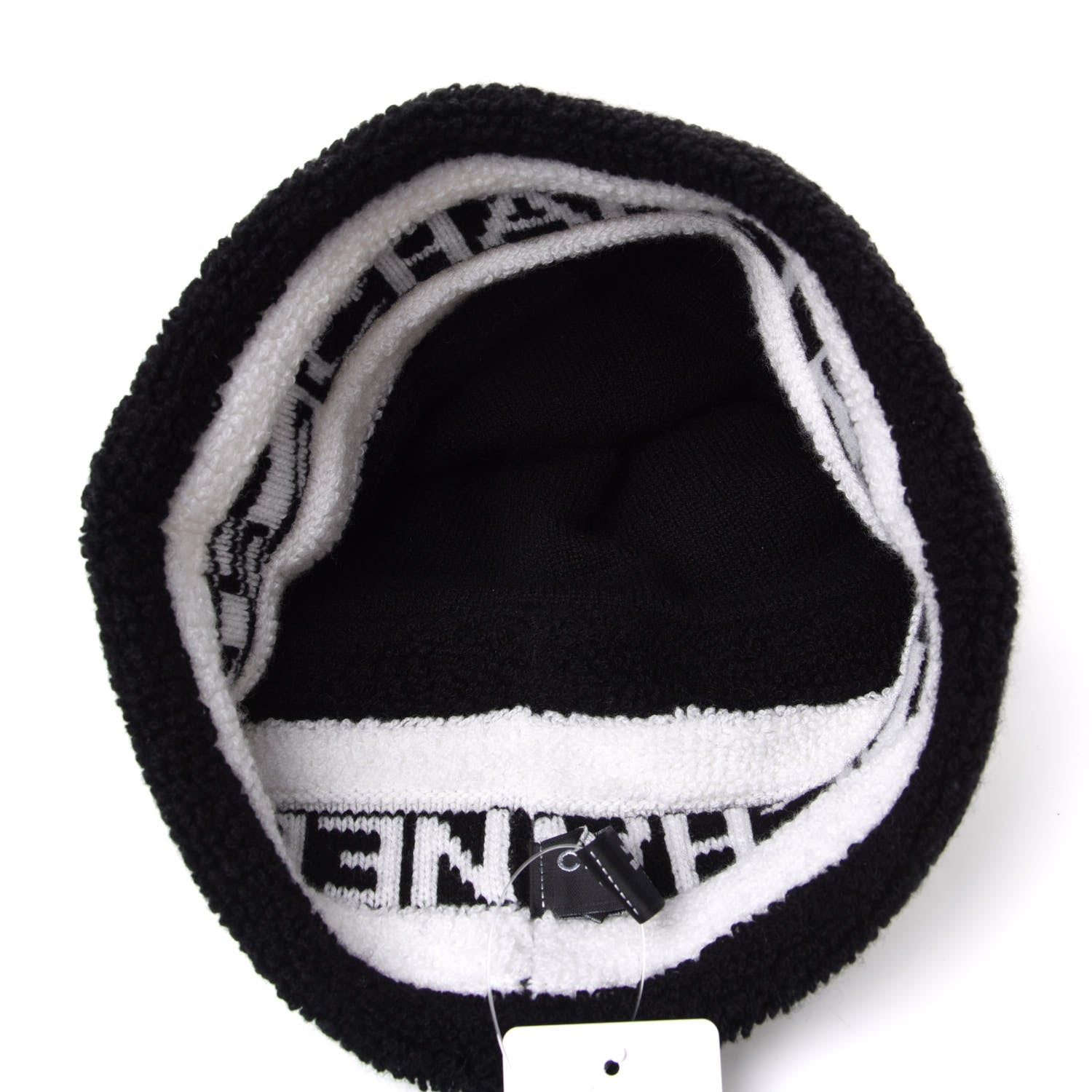 Chanel Cashmere CC Beanie Hat Ecru Black 4 of 7