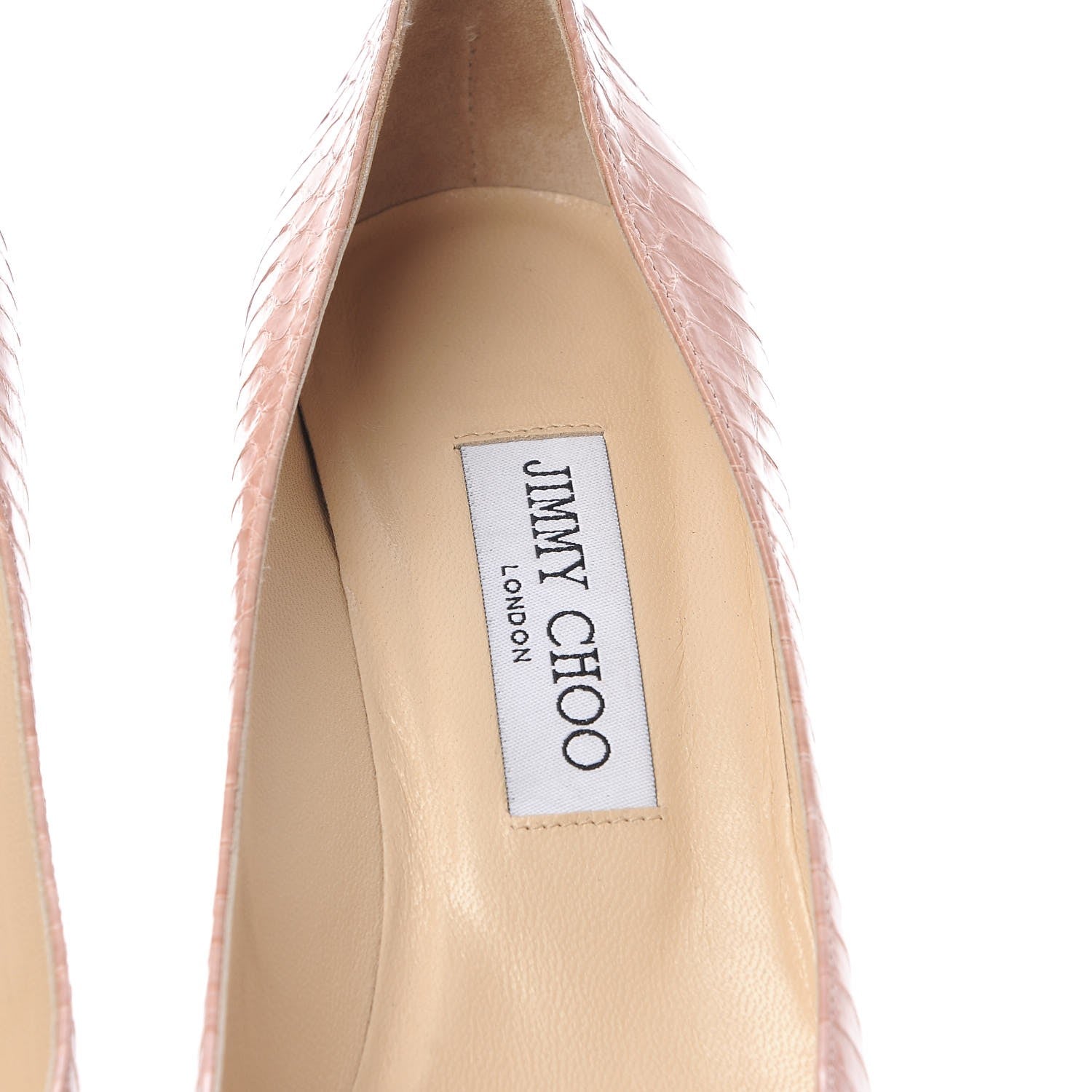 Jimmy Choo Elaphe Snakeskin Agnes 100 Pumps 40 Blush 9 of 10