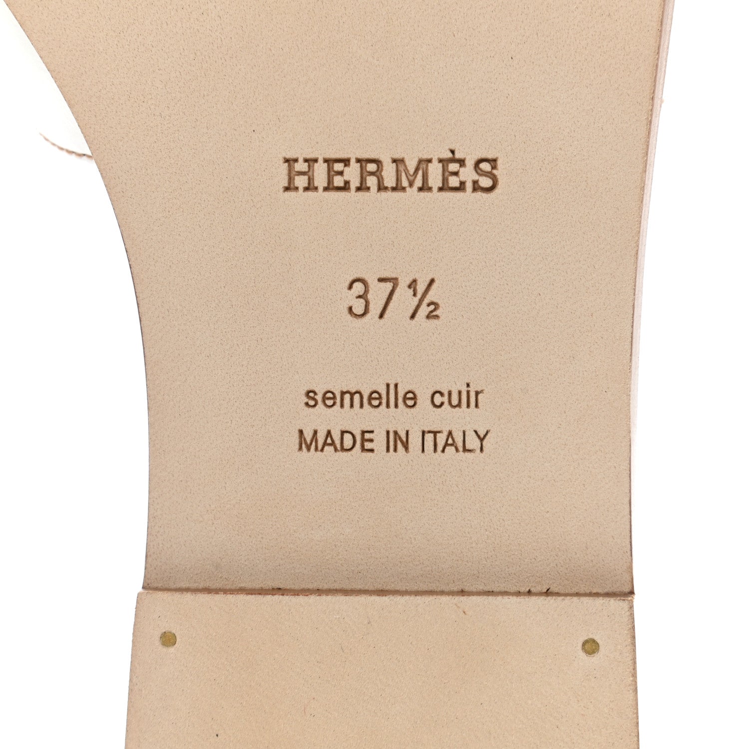 Hermes Box Calfskin Oran Sandals 37.5 White 6 of 9