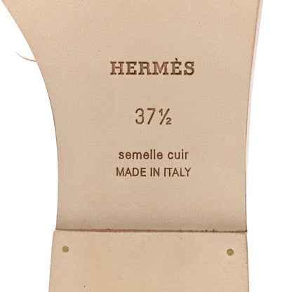 Hermes Box Calfskin Oran Sandals 37.5 White 6 of 9