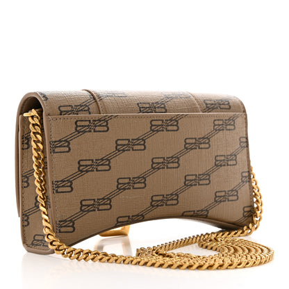 Balenciaga Coated Canvas BB Monogram Hourglass Chain Bag Beige Brown 3 of 11