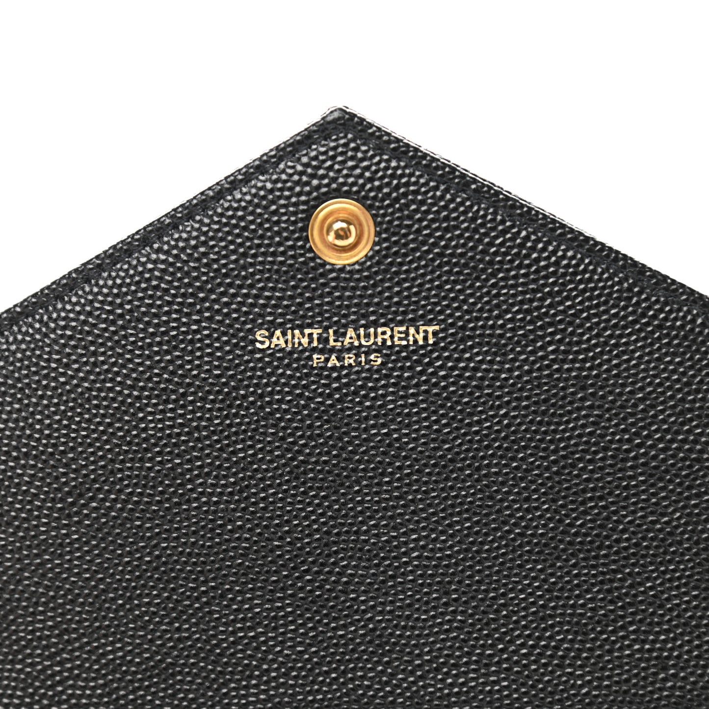 Grain De Poudre Matelasse Chevron Monogram Envelope Chain Wallet Black