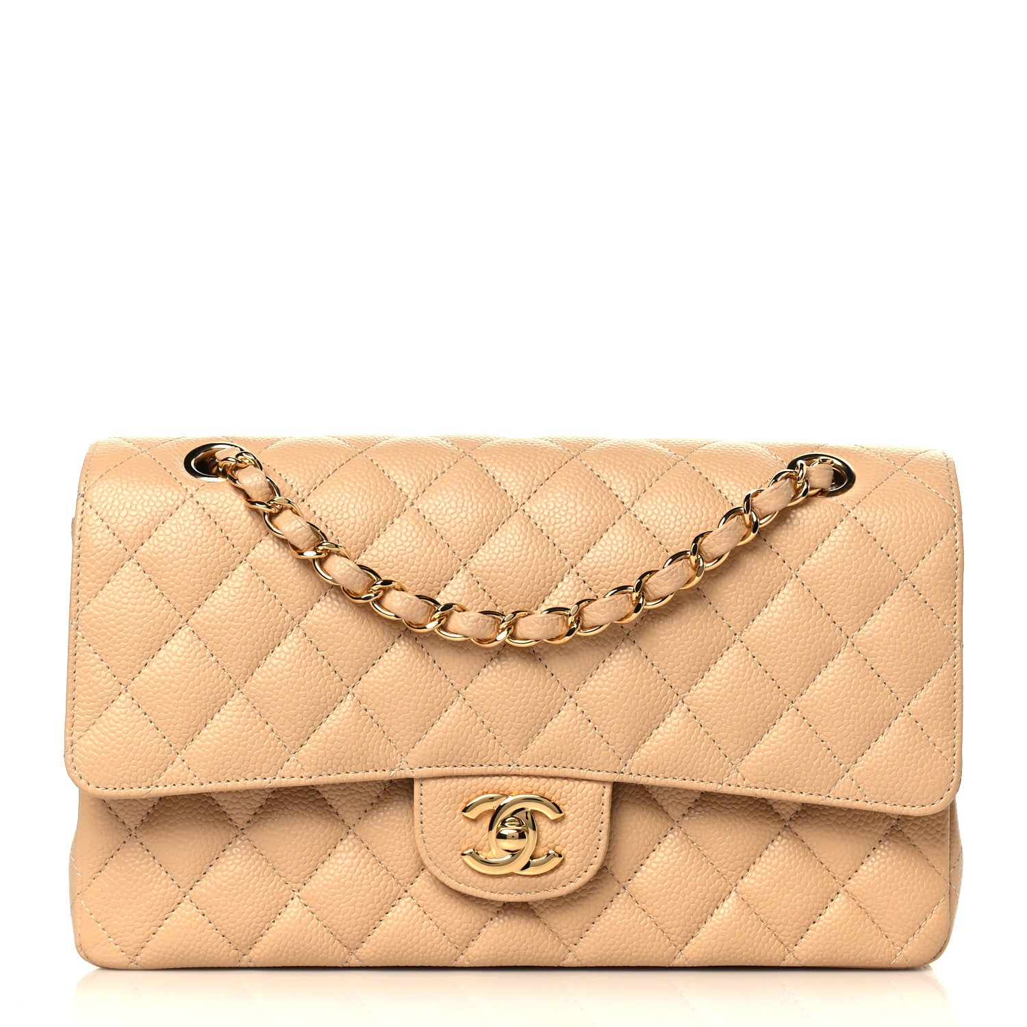 Chanel Caviar Quilted Medium Double Flap Beige 1 of 9