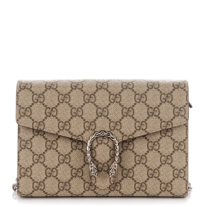 Gucci GG Supreme Monogram Mini Dionysus Chain Wallet Beige Vulcanic Red 1 of 7