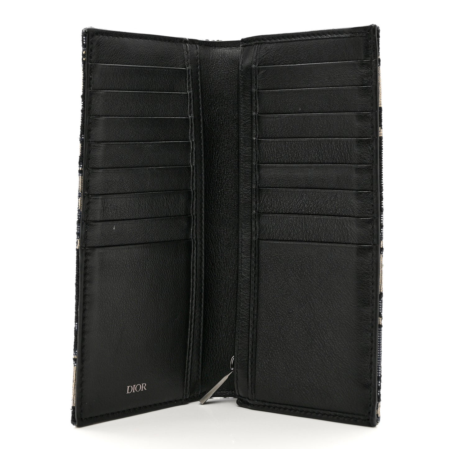 Oblique Vertical Wallet Beige Black