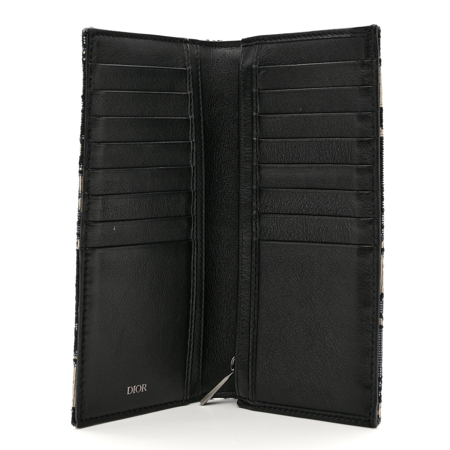 Christian Dior Oblique Vertical Wallet Beige Black 5 of 7
