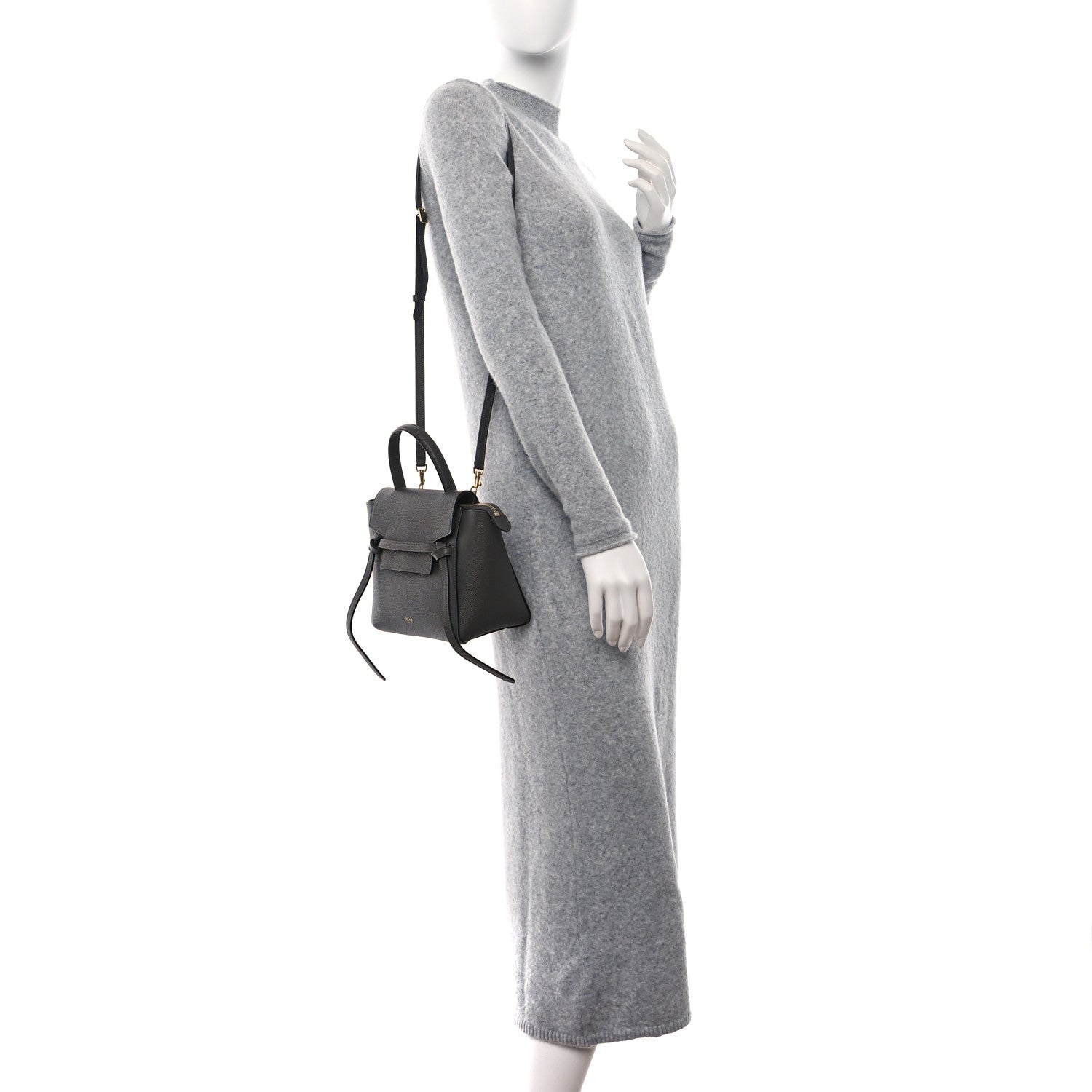 Celine Grained Calfskin Nano Belt Bag Grey 3 of 8