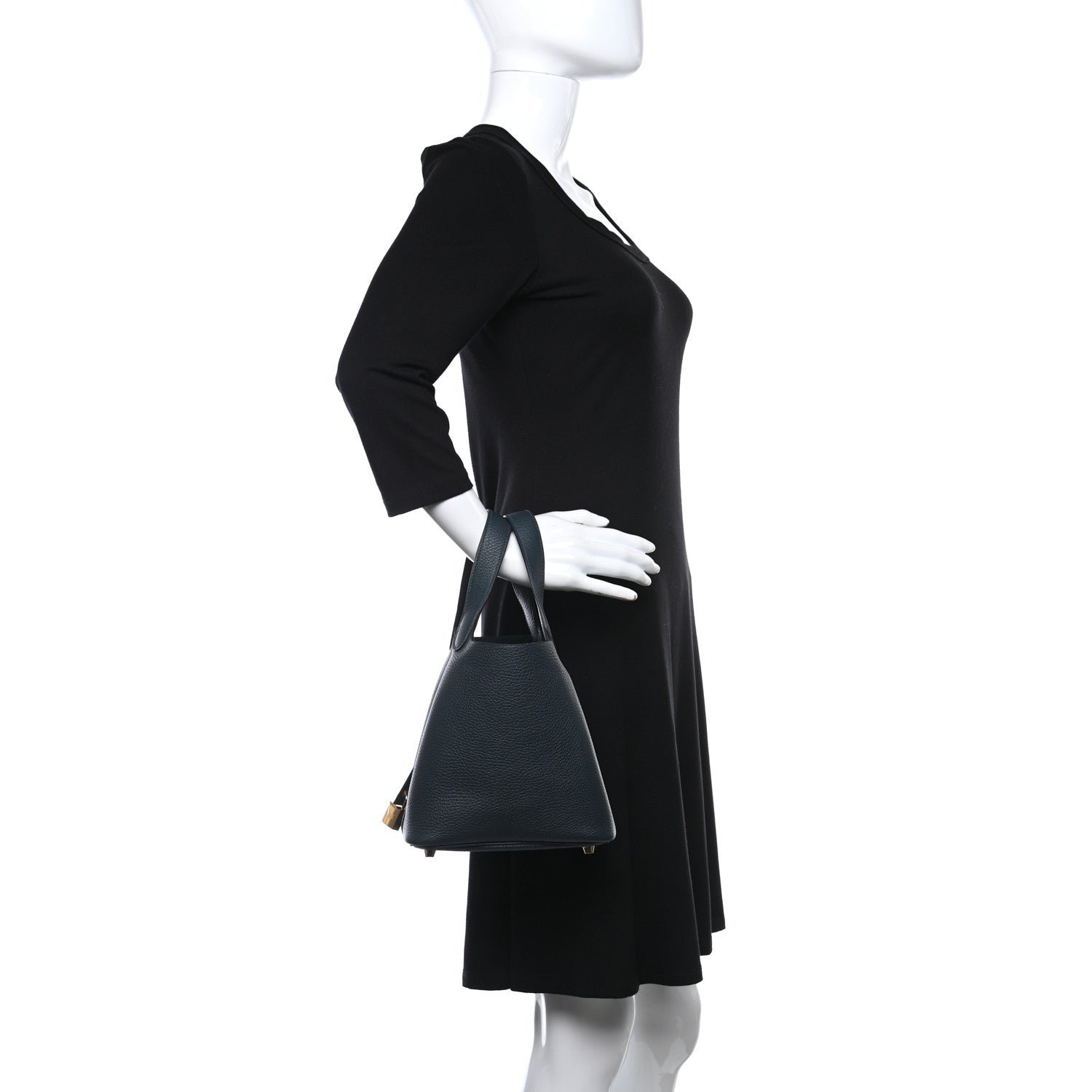 Hermes Taurillon Clemence Picotin Lock 18 PM Vert Cypress 2 of 11