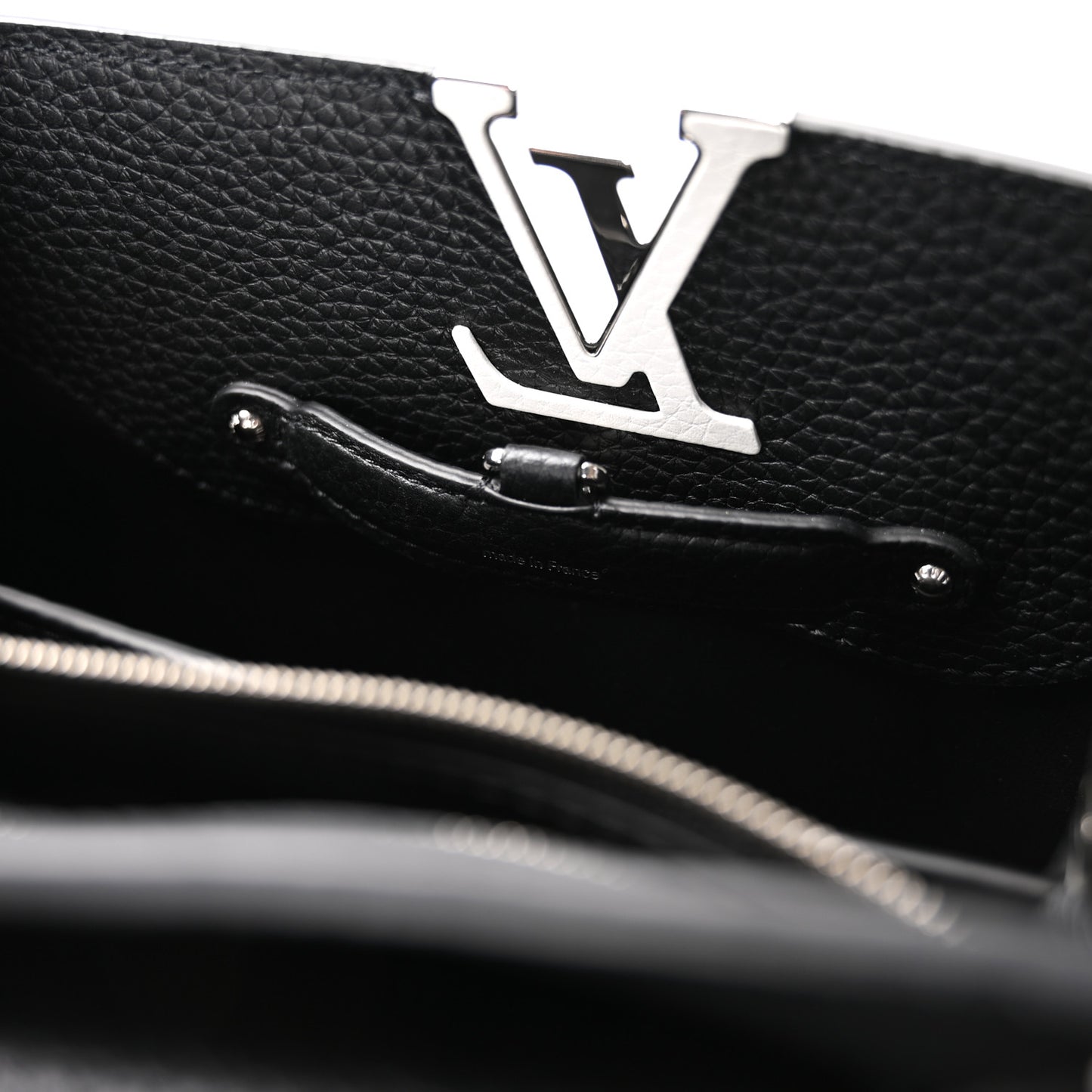 LV X YK Taurillon Capucines BB Black White