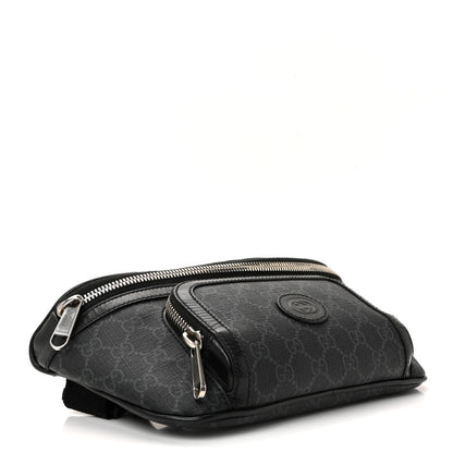 Gucci GG Supreme Monogram Textured Calfskin Retro Interlocking G Belt Bag Black 4 of 9