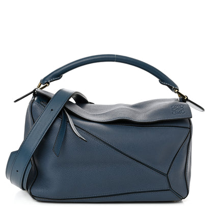 Loewe Calfskin Medium Puzzle Bag Dark Blue 1 of 9