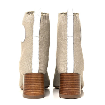 Hermes Knit Calfskin Volver 60 Ankle Boots 35 Nocciola 4 of 12