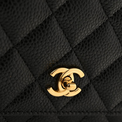 Chanel Caviar Quilted CC Turnlock Wallet On Chain WOC Black 12 of 13