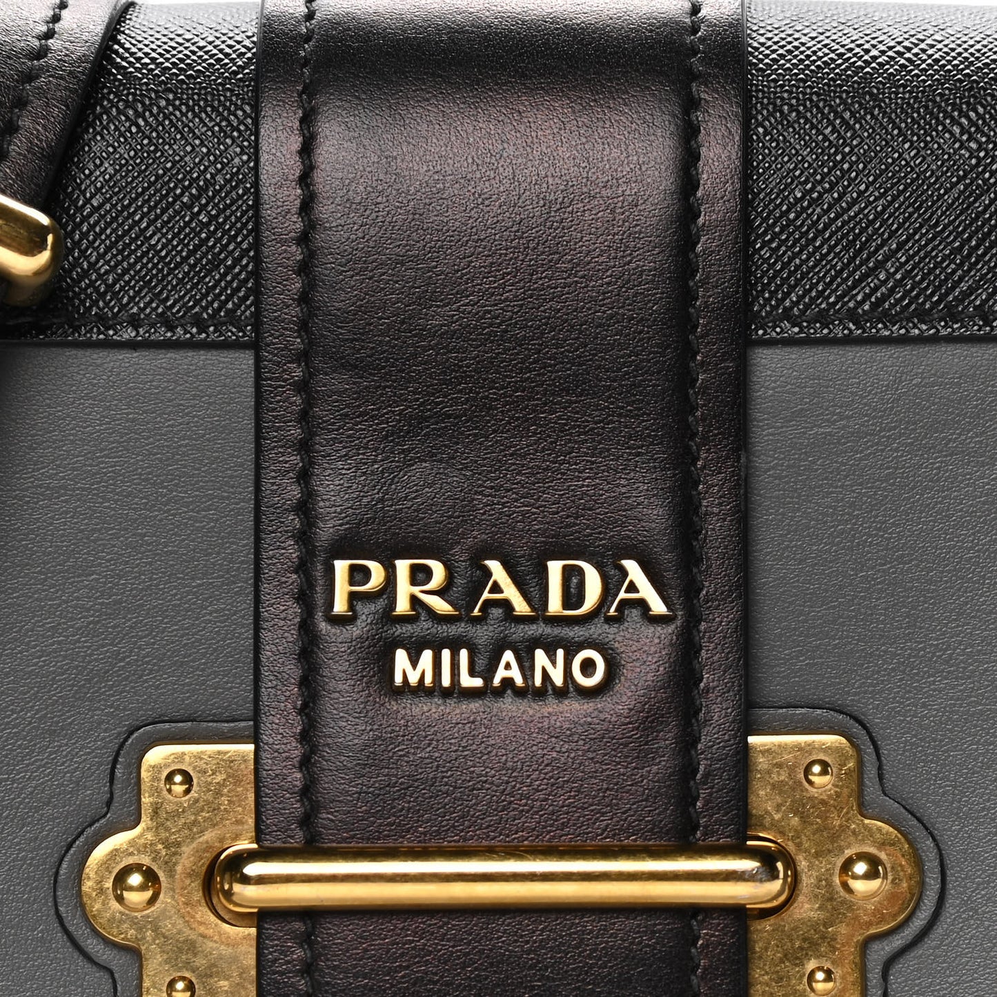 City Calfskin Saffiano Cahier Bag Mercurio Black