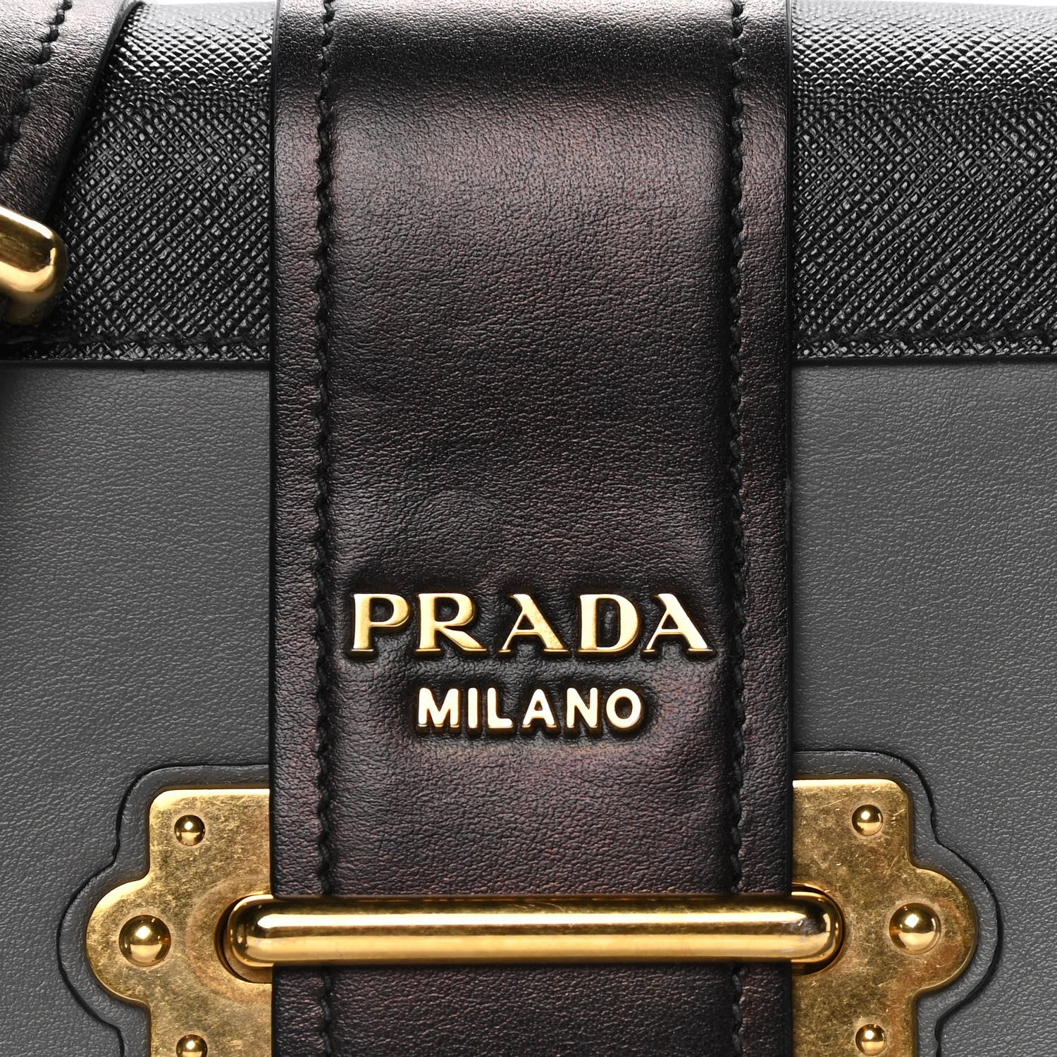 Prada City Calfskin Saffiano Cahier Bag Mercurio Black 7 of 10