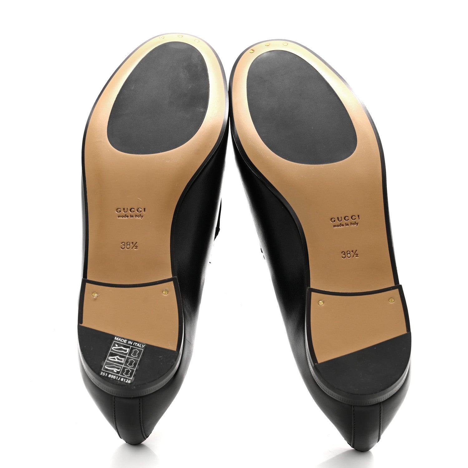 Gucci Calfskin Womens Jordaan Loafers 38.5 Black 5 of 11