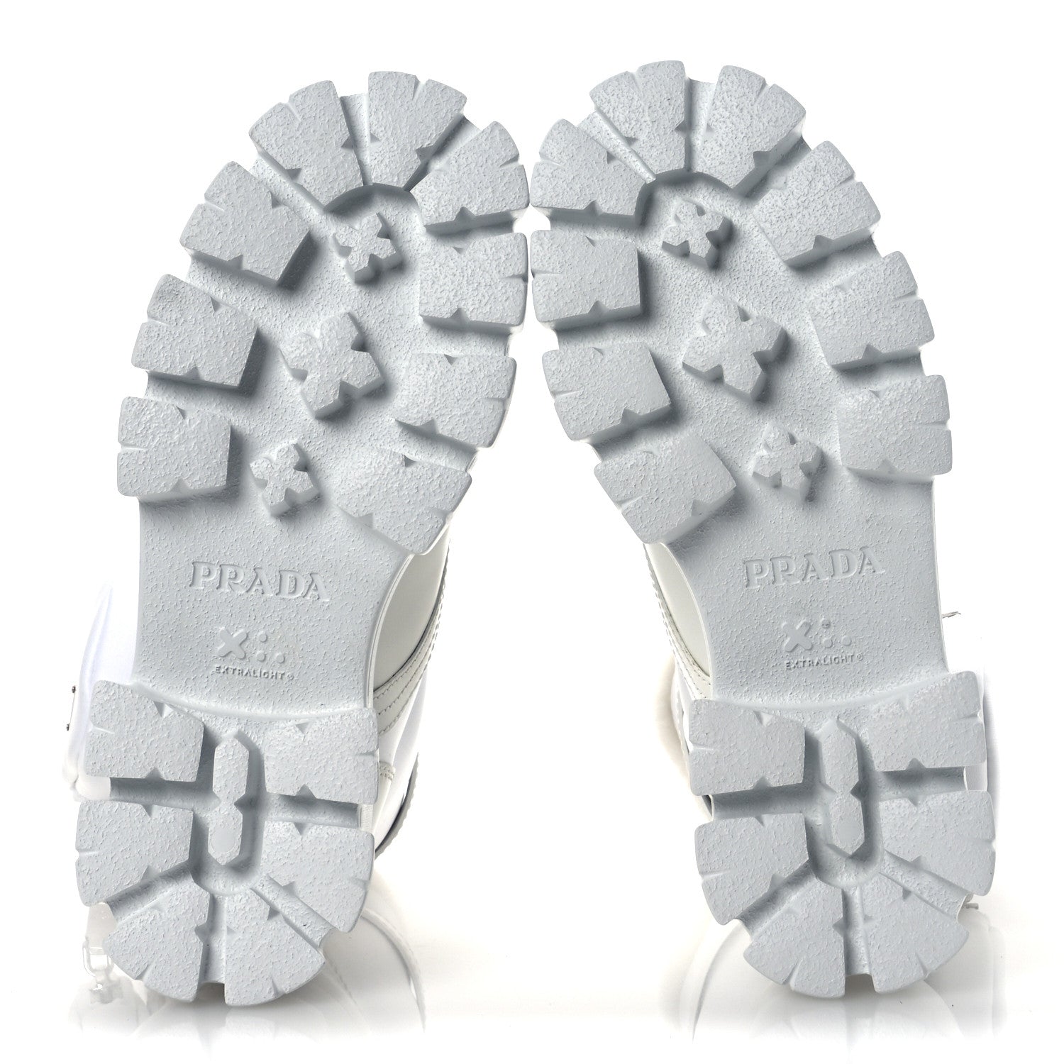 Prada Spazzolato Rois Nylon Shearling Metal Triangle Logo Monolith Pouch Pocket 55mm Boots 35.5 White 6 of 12