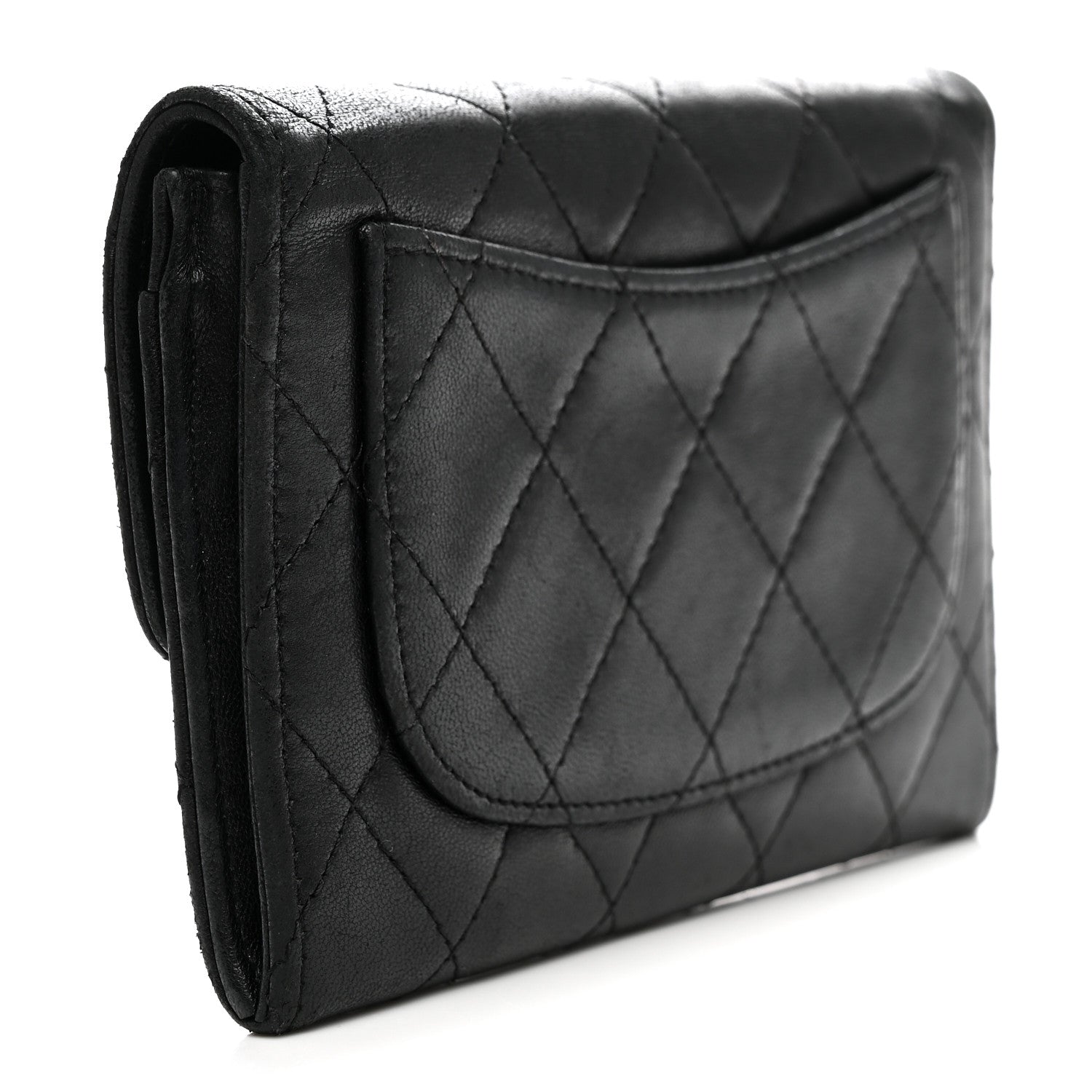 Chanel Lambskin Quilted Medium Flap Wallet Black 3 of 10