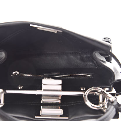Fendi Nappa Lace Up Mini Peekaboo Iconic Satchel Black 6 of 9