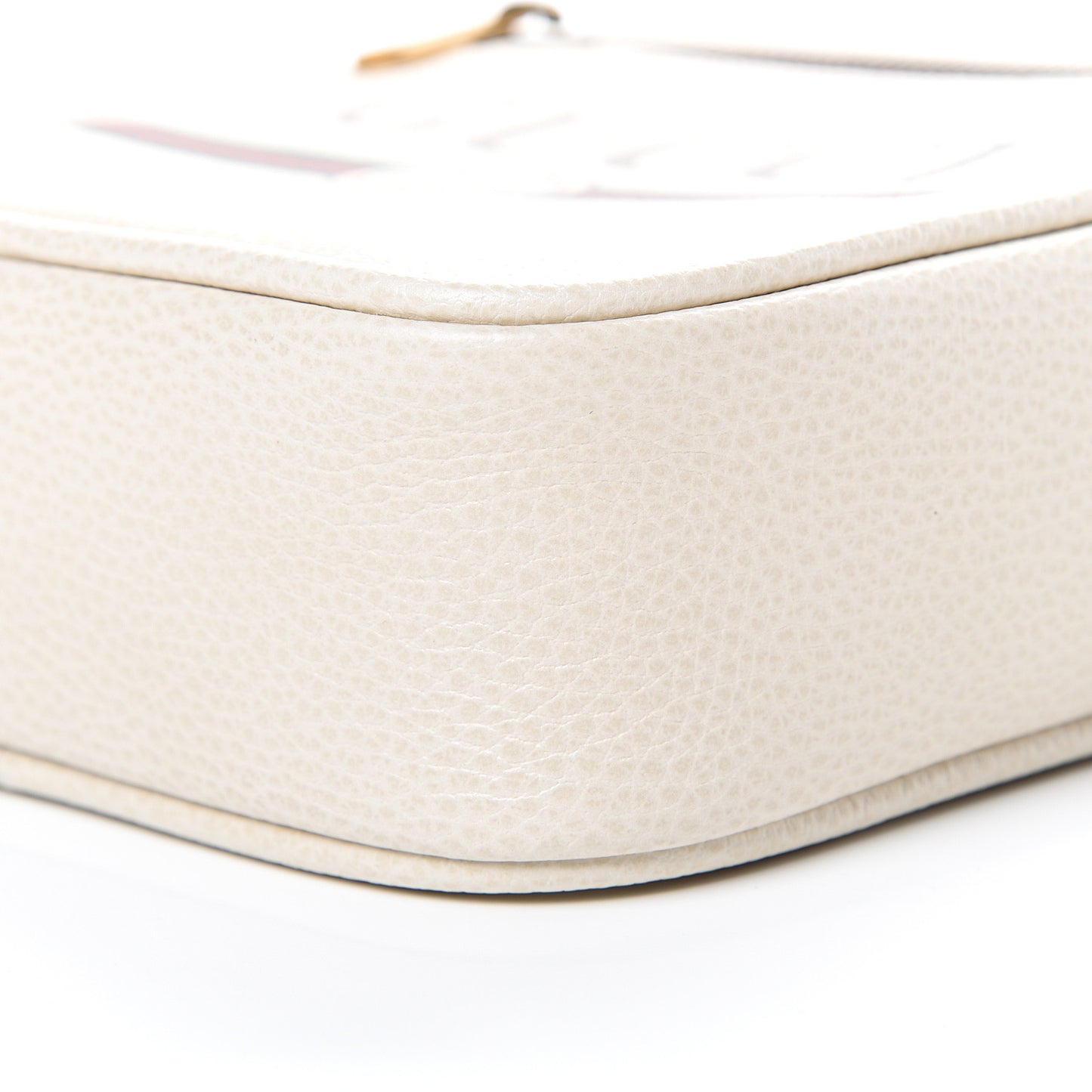 Grained Calfskin Logo Messenger Bag White