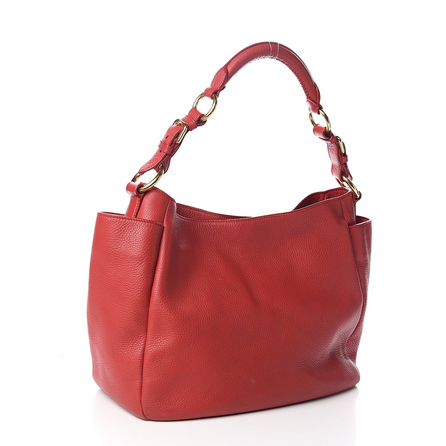 Vitello Daino Side Pocket Hobo Rosso