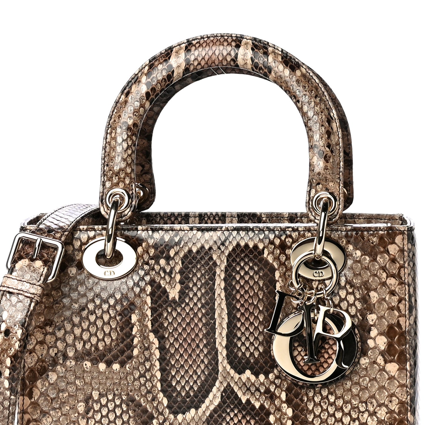 Snakeskin Medium Lady Dior Brown