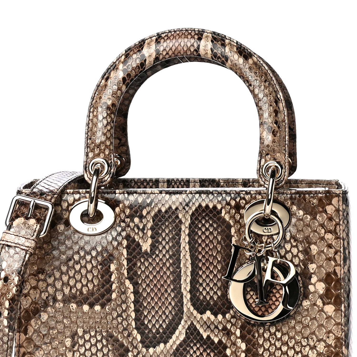 Christian Dior Snakeskin Medium Lady Dior Brown 7 of 9
