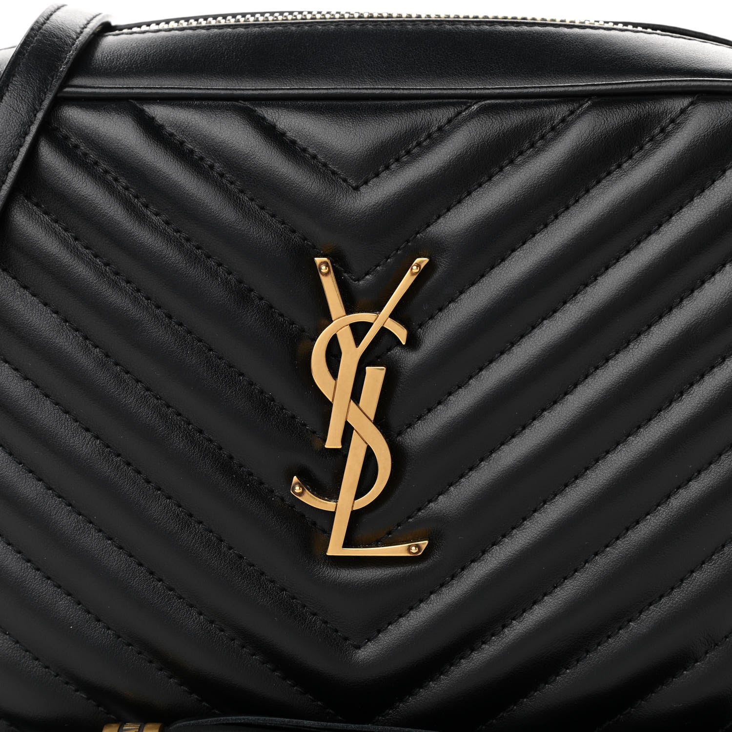 Saint Laurent Calfskin Matelasse Monogram Lou Camera Bag Black 8 of 11