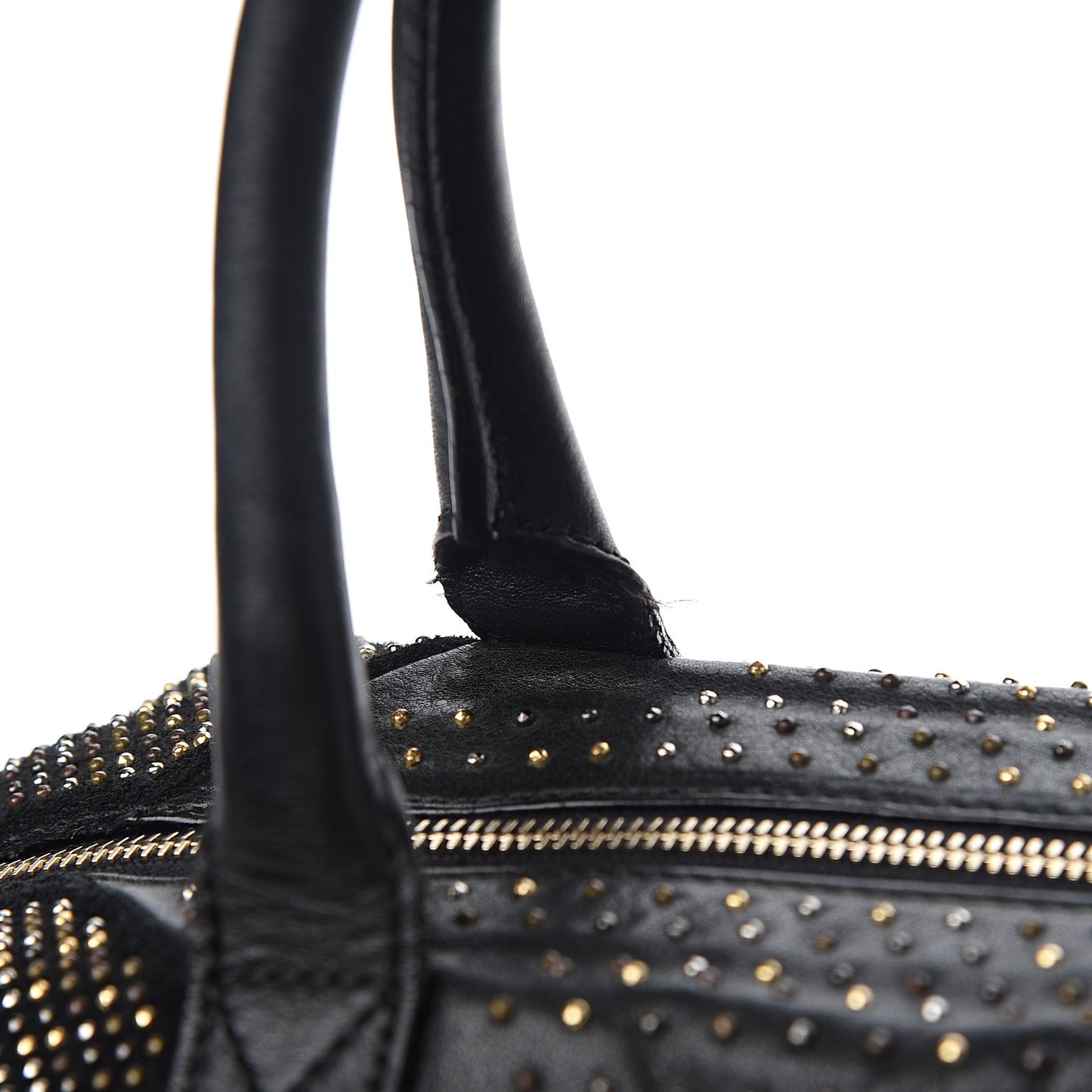 Calfskin Rock Studded Easy Sac Black
