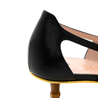 Gucci Malaga Kid Grosgrain Sylvie Web Bamboo Mules 36 Black 10 of 10