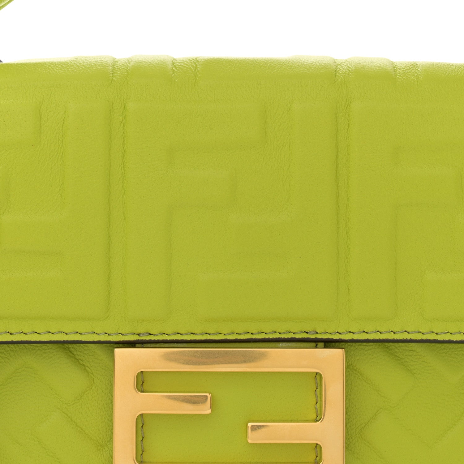 Fendi Nappa FF 1974 Embossed Mini Baguette Wasabi 8 of 12
