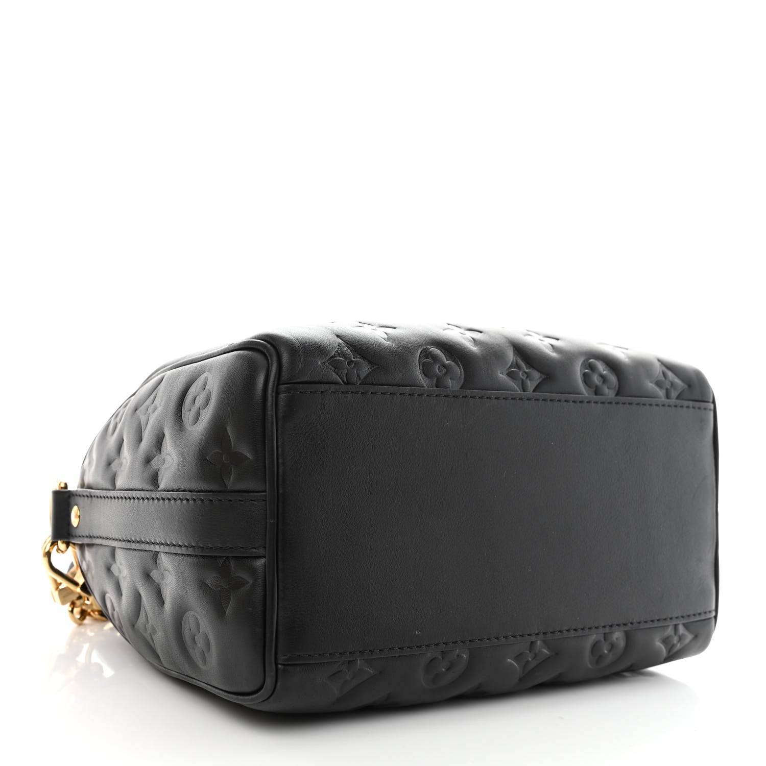 Louis Vuitton Lambskin Embossed Monogram Speedy 22 Bandouliere Black 4 of 9