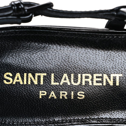 Saint Laurent Patent Calfskin Cassandra Monogram Sandals 35 Black 9 of 11