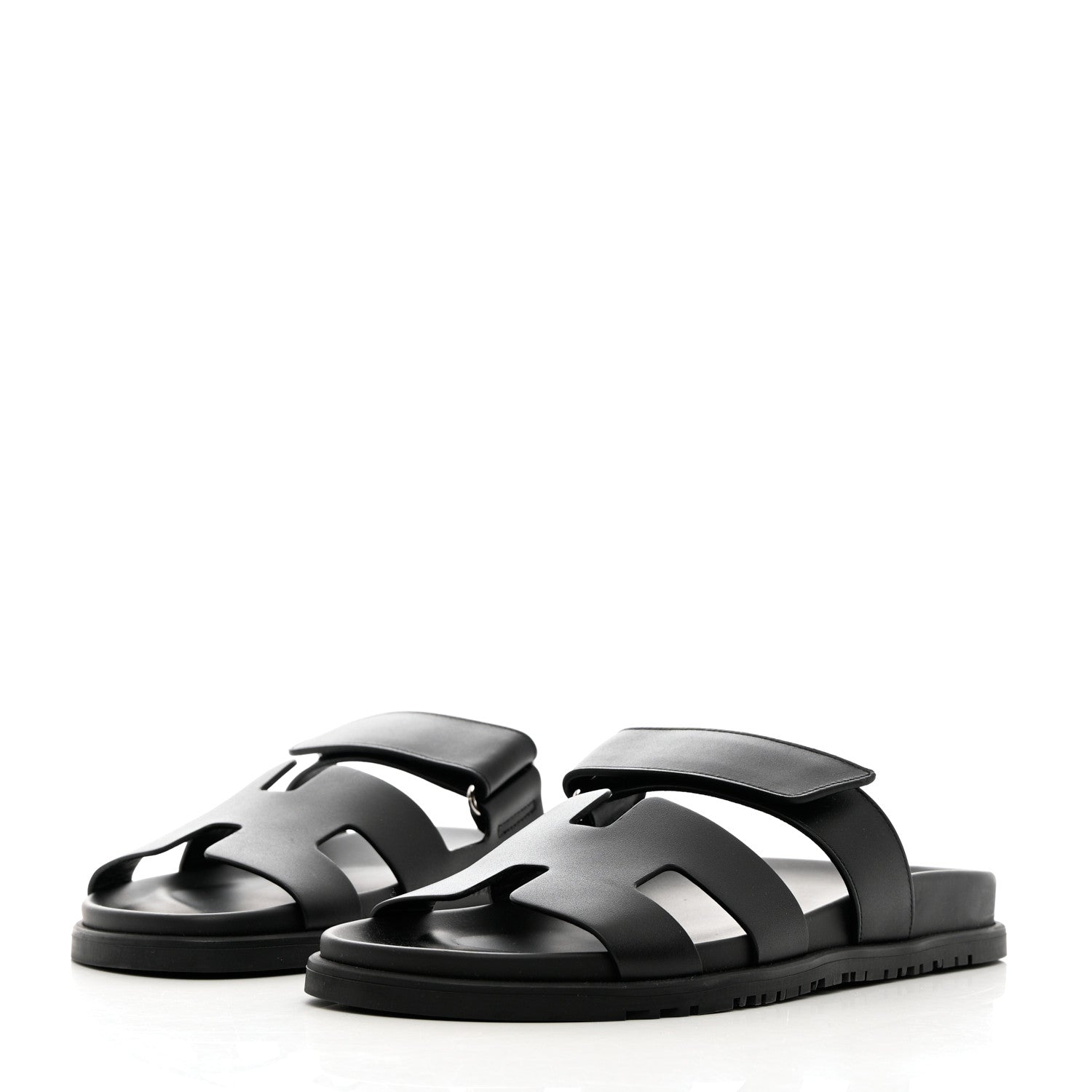 Hermes Calfskin Womens Chypre Sandals 40 Black 3 of 9