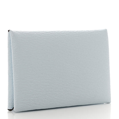 Hermes Chevre Mysore Calvi Card Case Bleu Brume 3 of 7