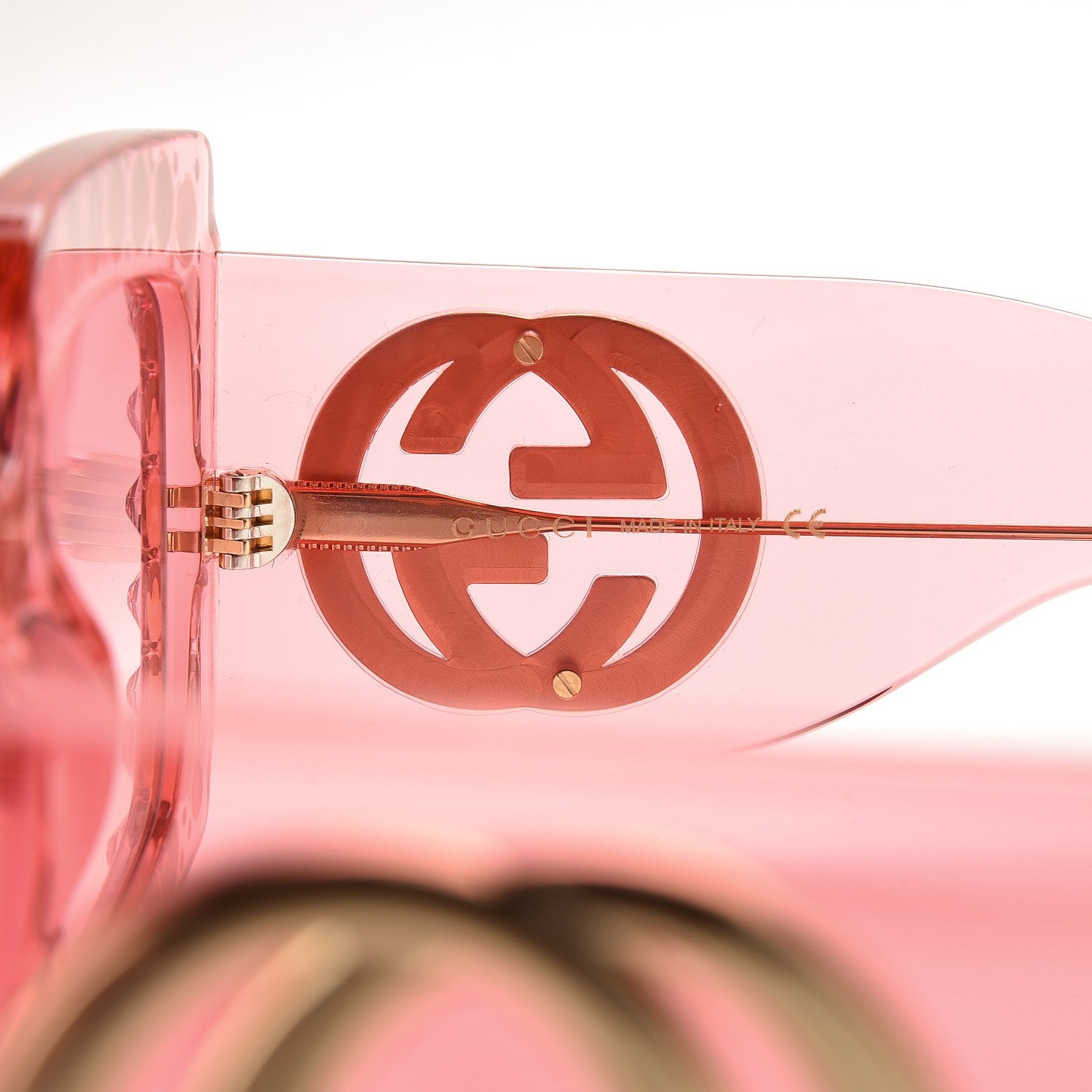 Gucci Acetate Crystal Oversize Sunglasses GG0145S Pink 5 of 7