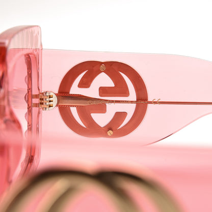 Gucci Acetate Crystal Oversize Sunglasses GG0145S Pink 5 of 7
