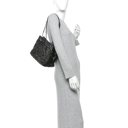 Chanel Patent Quilted Timeless CC Soft Tote Blue 2 of 14