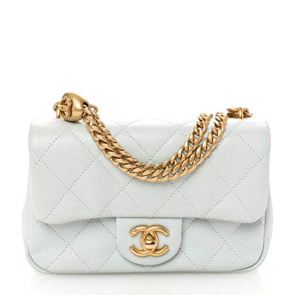 Chanel Caviar Quilted Mini Sweetheart Flap Light Blue 1 of 10