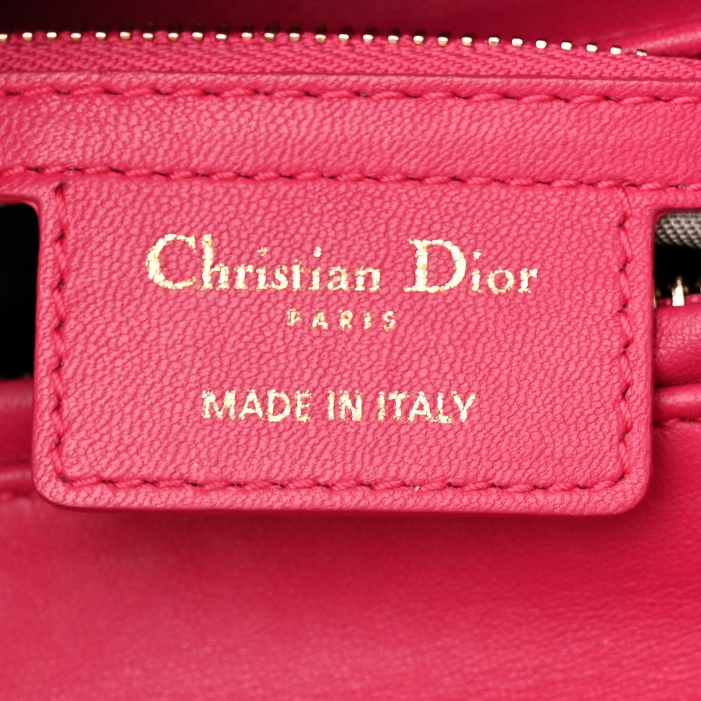 Lambskin Cannage Medium Lady Dior Fuchsia