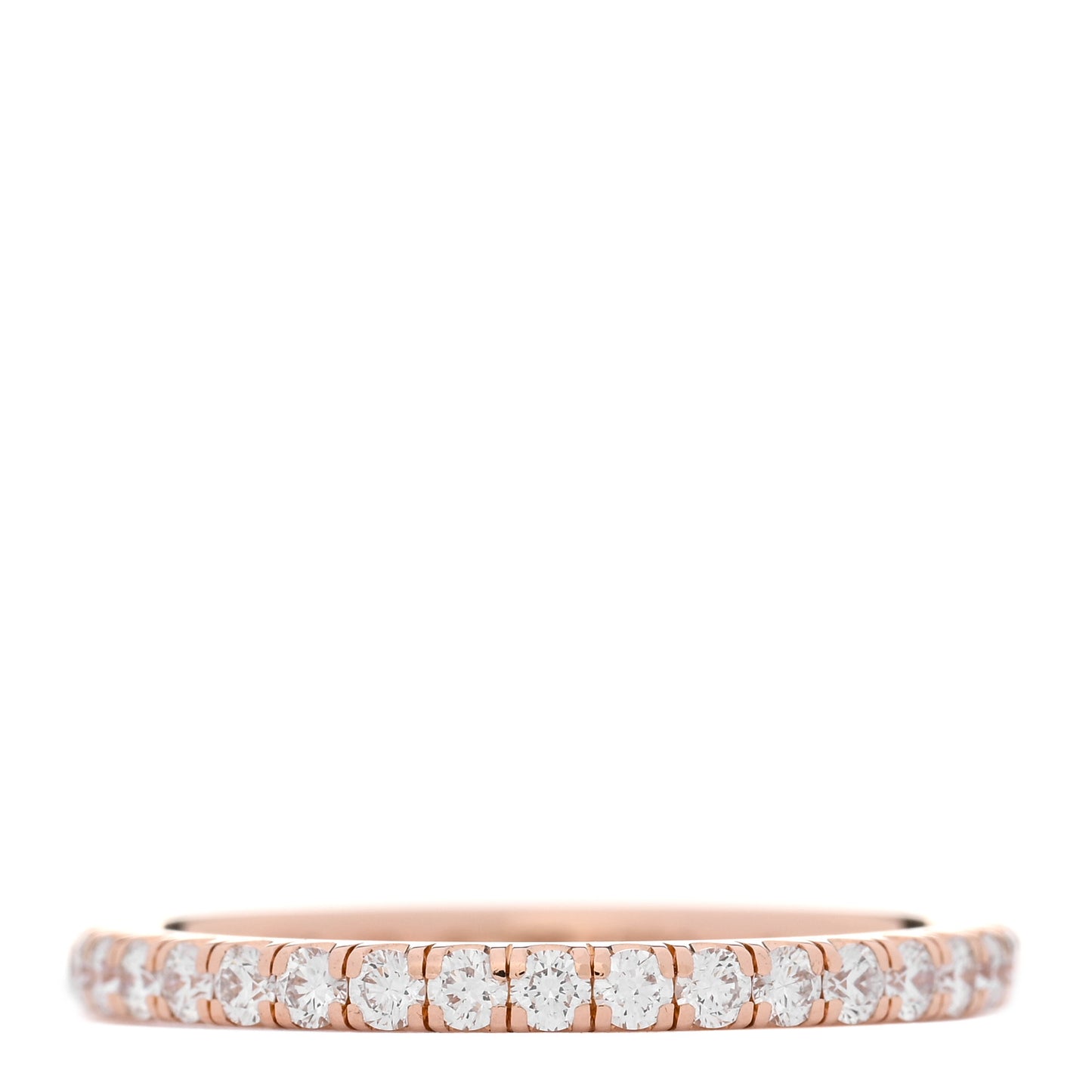 18K Pink Gold Diamond 2mm Étincelle de Cartier Wedding Band Ring 48 4.5