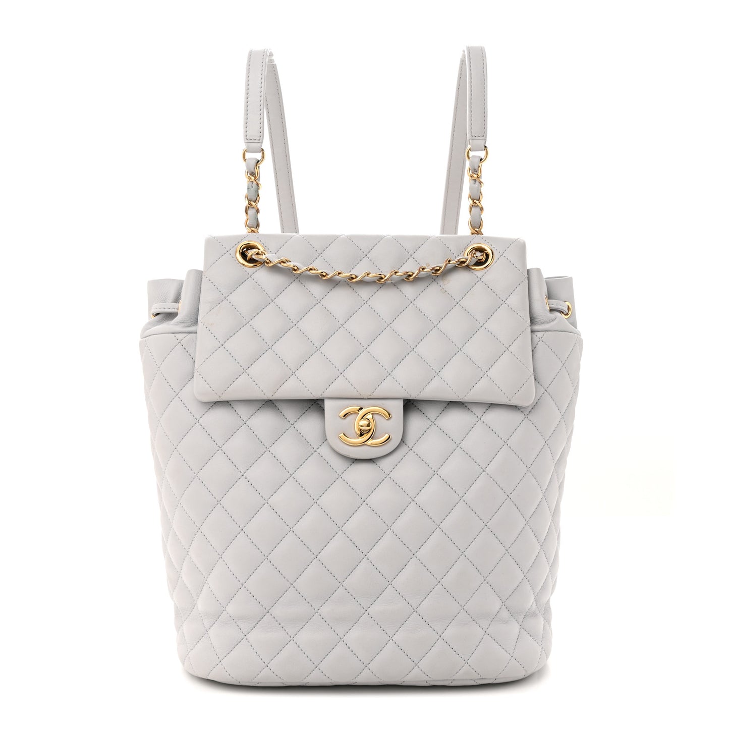 Calfskin Quilted Large Urban Spirit Backpack Grey