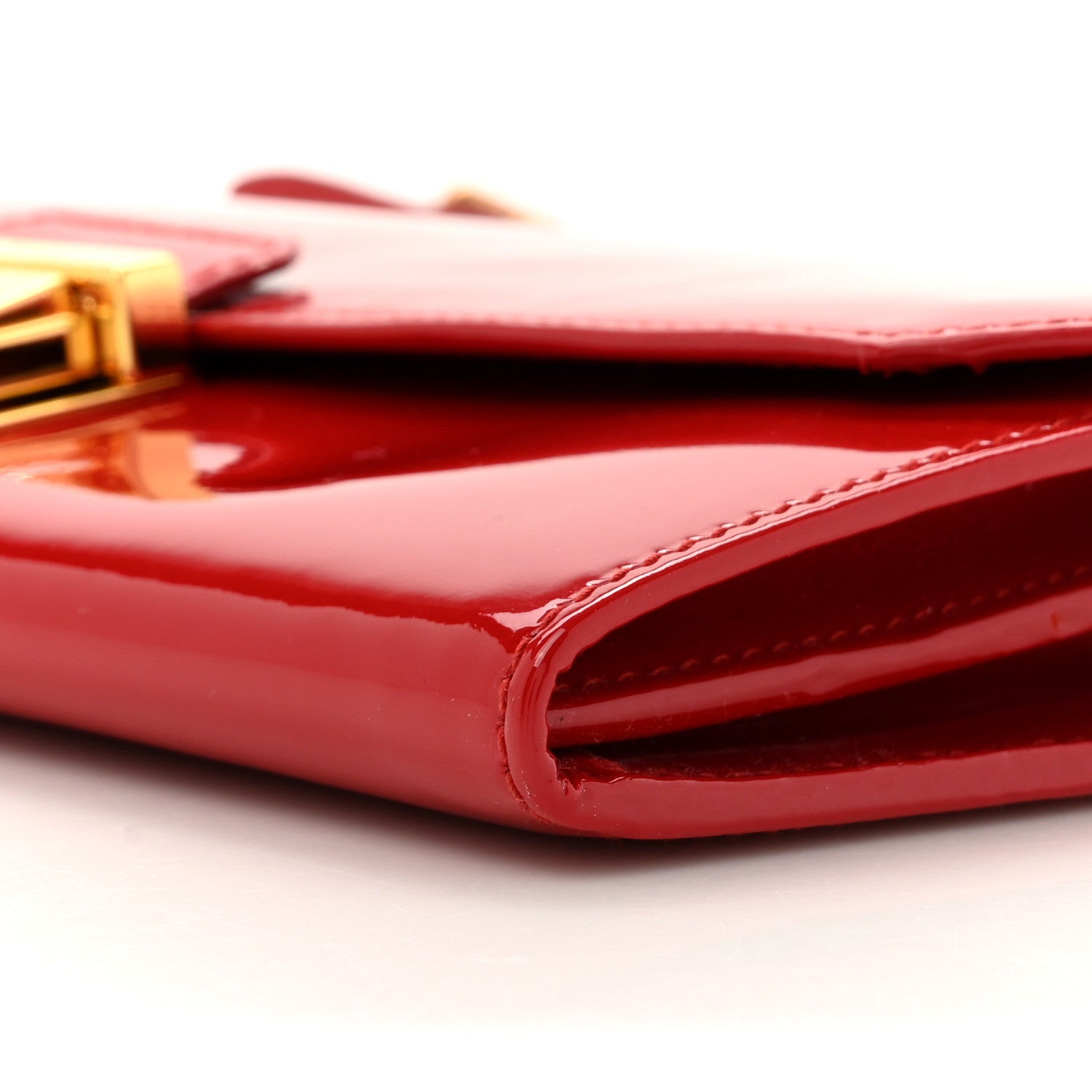 Miu Miu Vernice Madras Wallet On Chain Rosso 9 of 14