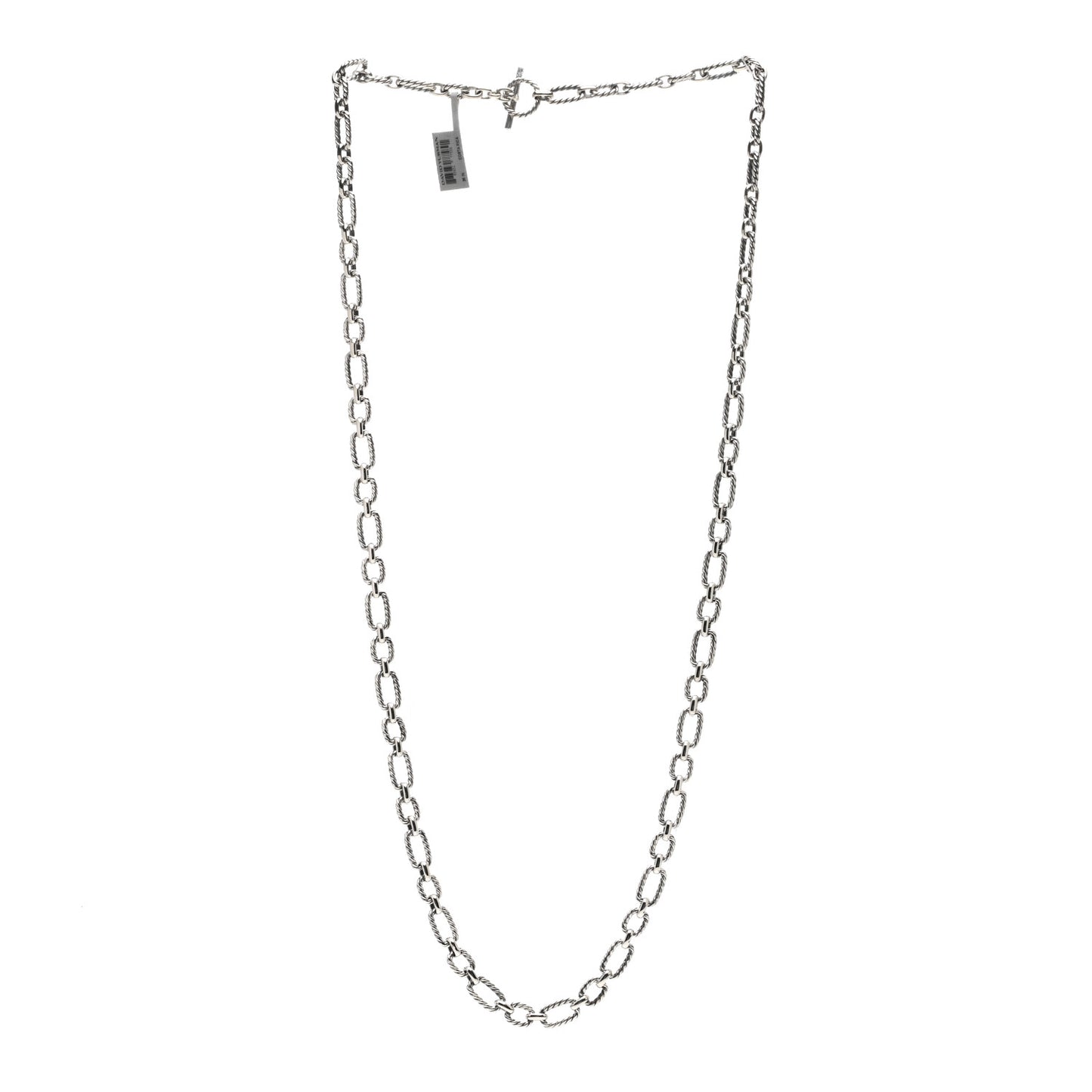 Sterling Silver Blue Sapphire 9.5mm Cushion Link Chain Necklace