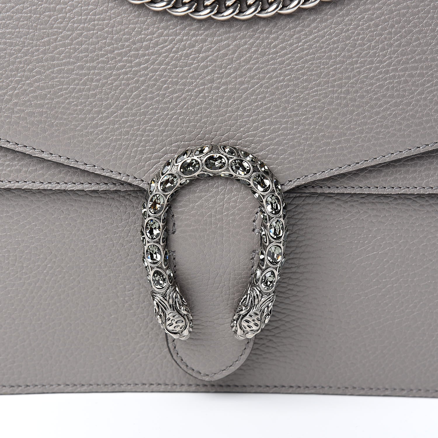 Gucci Dollar Calfskin Crystal Medium Dionysus Shoulder Bag Dusty Grey Black Diamond 10 of 10