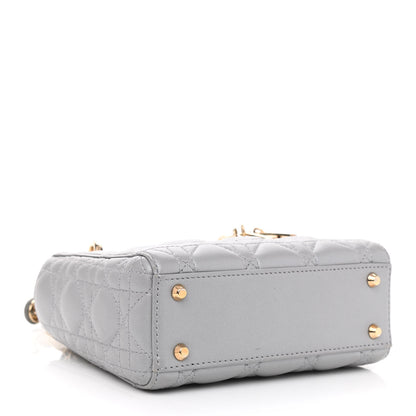 Christian Dior Metallic Lambskin Cannage Mini Lady Dior Grey 4 of 9