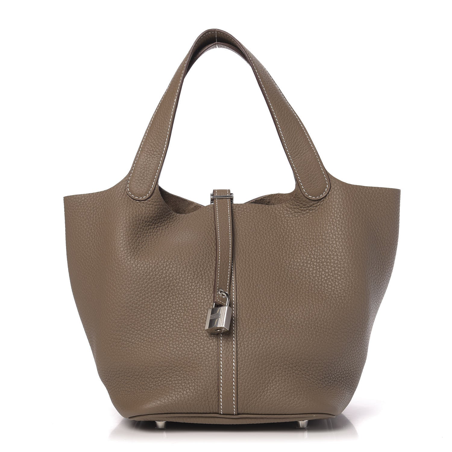 Hermes Taurillon Clemence Picotin Lock 22 MM Etoupe 1 of 11