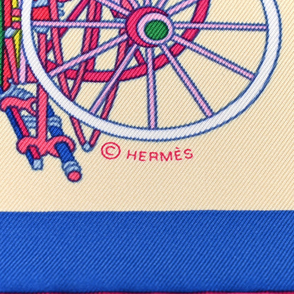 Hermes Silk Voitures Exquises Pocket Square Scarf 6 of 8