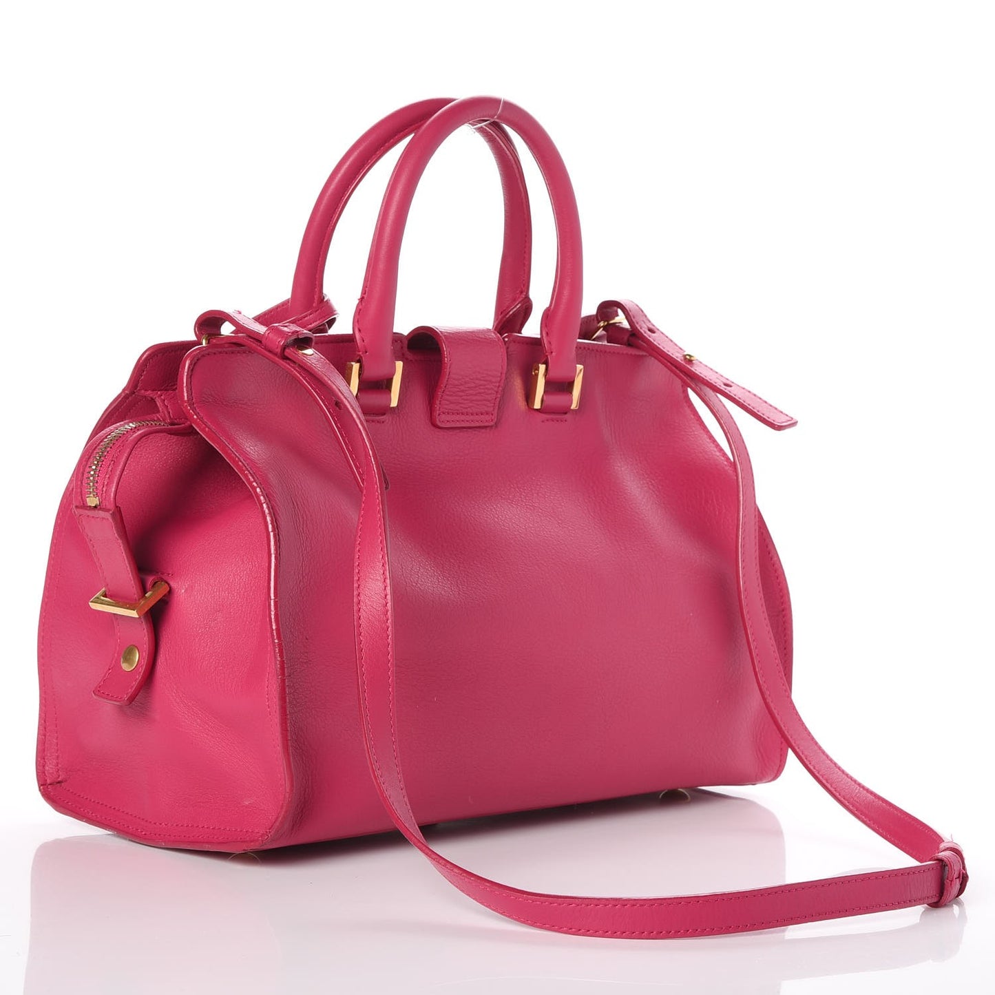 Calfskin Small Classic Y Cabas Fuchsia